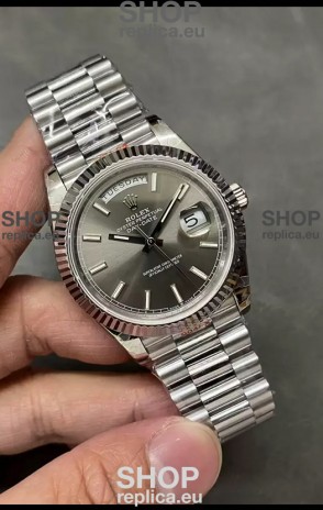 Rolex Day Date Presidential Stainless Steel Grey Dial Watch 40MM - 1:1 Mirror Quality