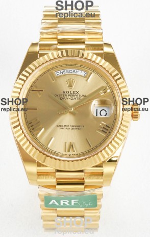 Rolex Day Date Super Clone 18K Yellow Gold Watch 40MM - Gold Dial 1:1 Mirror Quality