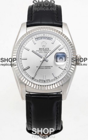 Rolex Day Date 904L Steel Casing Watch in Steel Dial 36MM - 1:1 Mirror Quality