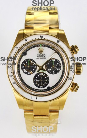 Rolex Daytona Super Clone Neon Artisans De Geneve Yellow Gold Watch Swiss Replica