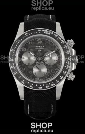 Rolex Daytona Super Clone DiW Exceptional-1 Stainless Steel Watch in Black Carbon Dial 1:1 Mirror Replica Watch