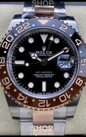 Rolex GMT Masters II M126711CHNR-0002 Everose Two Tone Gold Swiss Replica 1:1 Mirror Watch
