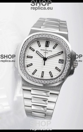 Patek Philippe Nautilus 5711 Swiss Replica Watch - 1:1 Mirror Quality with Diamonds Bezel