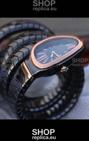 Bvlgari Serpenti Edition Black Ceramic Replica Watch in 1:1 Mirror Quality 
