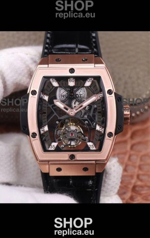 Hublot Masterpiece MP Edition Genuine Tourbillon Swiss Replica Watch In Rose Gold Casing