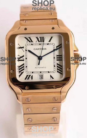 Cartier Santos De Cartier XL 1:1 Rose Gold Casing Swiss Replica Watch 40MM