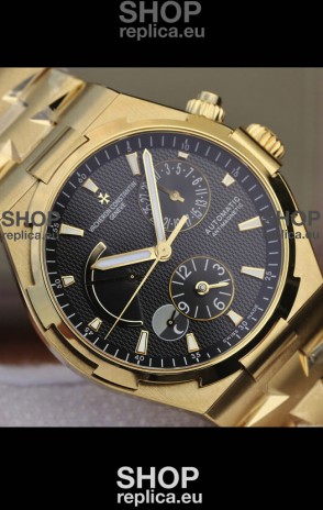 Vacheron Constantin Overseas Power Reserve Swiss Replica Watch in Yellow Gold Casing