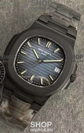 Patek Philippe Nautilus 5711 Black Venom PVD Swiss Replica Watch in Blue Dial 