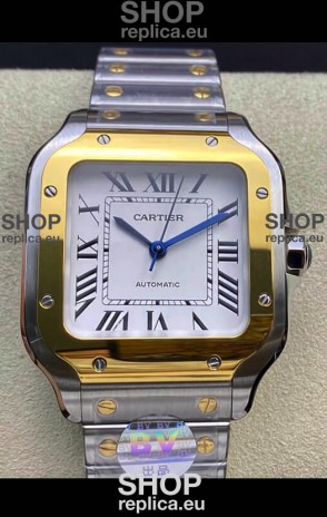 Santos De Cartier 1:1 Mirror Replica - 36MM Yellow Gold Two Tone Watch
