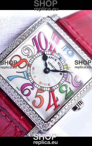 Franck Muller Master of Sqaure Ladies Quartz Replica Watch in Steel Case