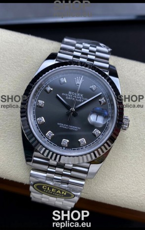 Rolex Datejust 126334 41MM ETA 3235 Swiss 1:1 Mirror Replica Watch in 904L Steel Dark Grey Dial 