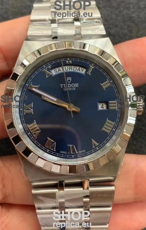 Tudor Royal Edition Watch - 1:1 Mirror Replica in Steel Casing - Blue Roman Dial