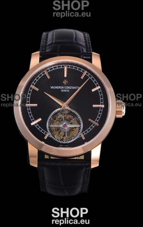 Vacheron Constantin Minute Repeater Tourbillon Swiss Replica Watch in Steel Casing 44MM Rose Gold Casing
