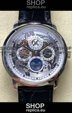 Vacheron Constantin Patrimony Traditionelle Skeleton Perpetual Calendar Swiss Replica Watch 