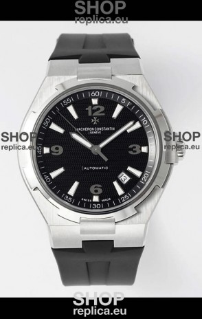 Vacheron Constantin Overseas 1:1 Mirror Swiss Replica Watch in Black Dial - Rubber Strap