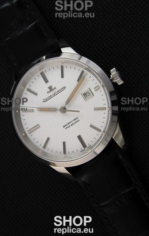 Jaeger LeCoultre Geophysic True Second Steel Case Watch White Dial 