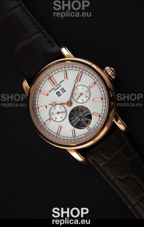 Patek Philippe Japanese Tourbillon Replica Watch in Pink Gold Case