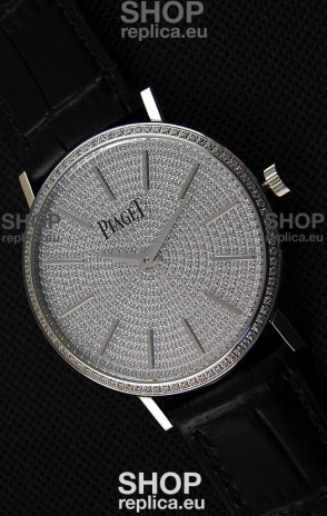 Piaget Altiplano G0A36128 Paved Diam Dial Swiss Quartz Replica Watch in Steel Case