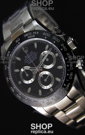 Rolex Cosmograph Daytona 116500LN Black Dial Original Cal.4130 Movement - Ultimate 904L Steel Watch 