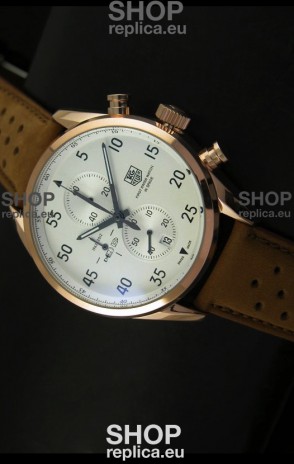 Tag Heuer Carrera 1887 SpaceEX Edition Japanese Quartz Watch in Pink Gold