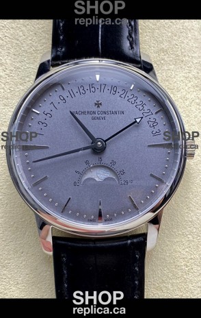 Vacheron Constantin Patrimony Moonphase Stainless Steel Grey Dial Swiss Replica Watch 