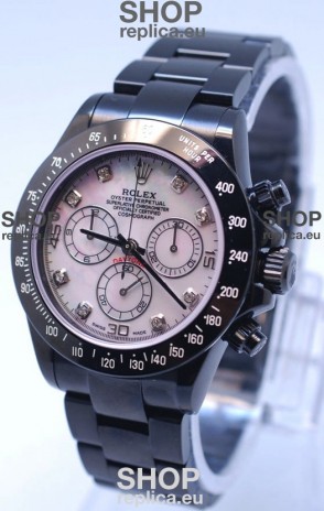 Rolex Daytona Cosmograph Project X Design Black Out Edition Series II Swiss Watch in Pink Pearl Dial 