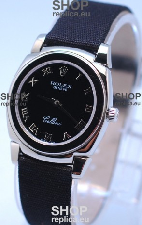 Rolex Cellini Cestello Ladies Swiss Black Watch in Roman Markers