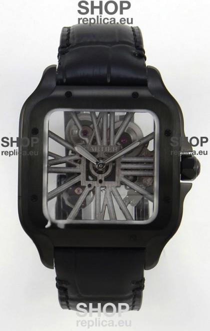 Santos De Cartier Super Clone Watch in Skeleton Dial PVD MLF Coating Watch 