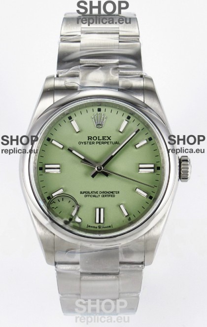 Rolex Oyster Perpetual Super Clone REF#126000 36MM Pistachio Dial Swiss Replica