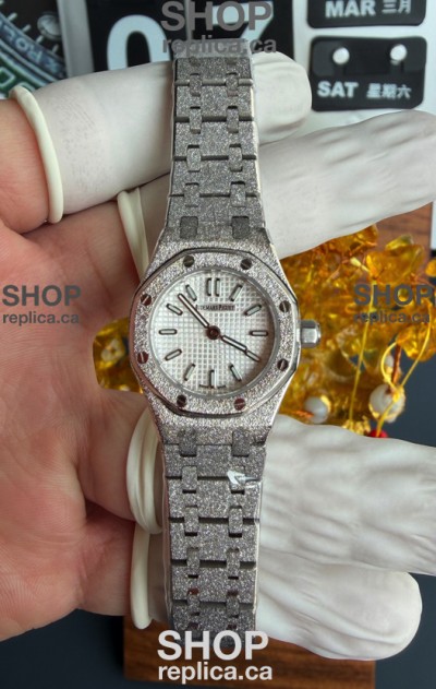 Royal Oak Frosted 67630BC Mini 23MM White Gold Super Clone Watch 
