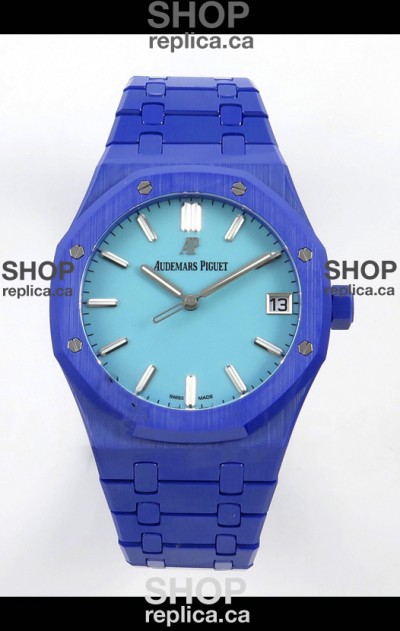 Royal Oak 15500 Tiffany Blue Dial & Blue Ceramic Super Clone Watch 
