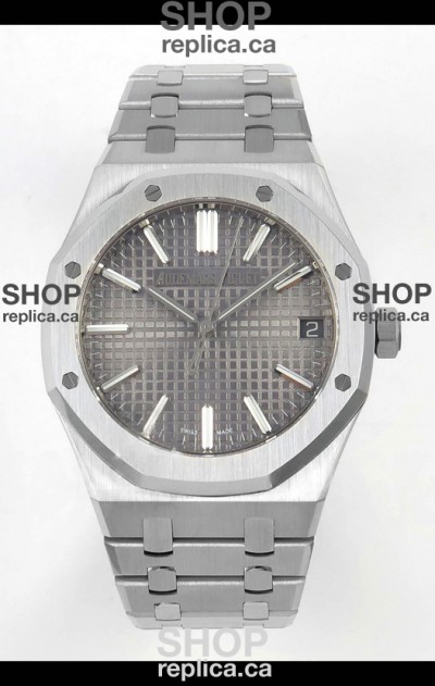 Royal Oak 15510 41mm Grey Dial 904L Steel Strap Super Clone Watch 