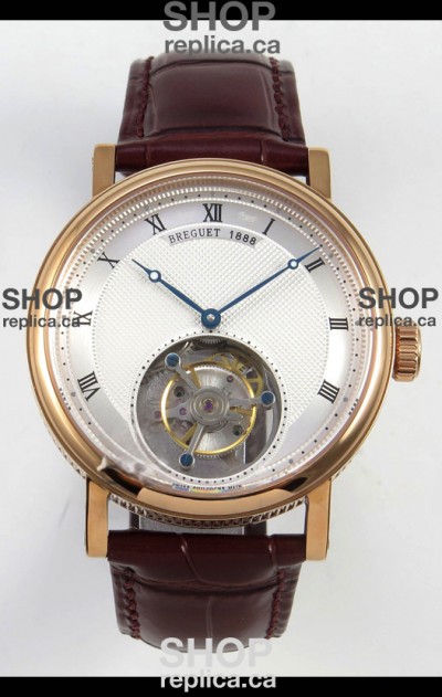 Breguet Classique Tourbillon Rose Gold Roman Dial Super Clone Watch 