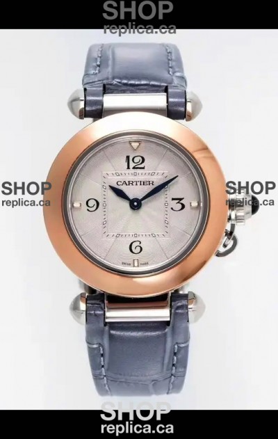 Pasha De Cartier Rose Gold Casing Watch 30MM Super Clone Watch 