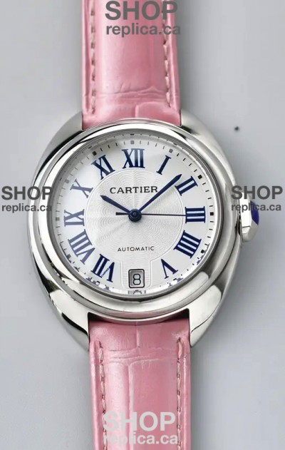 Cle De Cartier 40MM Automatic Super Clone Watch Pink Strap