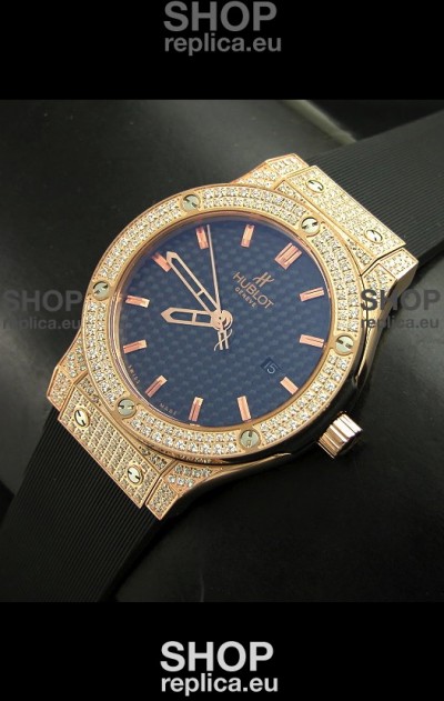 Hublot Big Bang Classic Fusion Swiss Watch in Diamonds Embedded Case