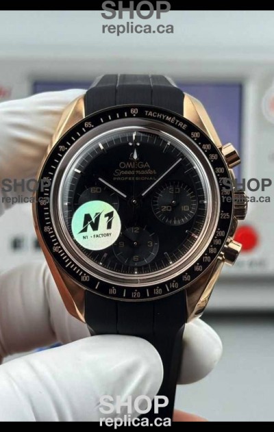 Omega Speedmaster Moonwatch Rose Gold Black Dial 42MM Super Clone Watch 