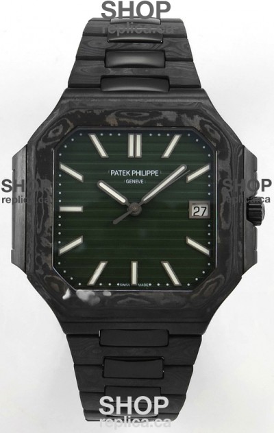Patek Philippe Cubitus Carbon Casing Green Dial Super Clone Watch 