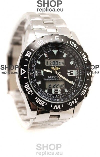 Breitling Chronograph Chronometre Replica Steel Watch in Ceramic Bezel