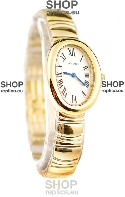 Cartier Baignoire Ladies Japanese Replica Gold Watch