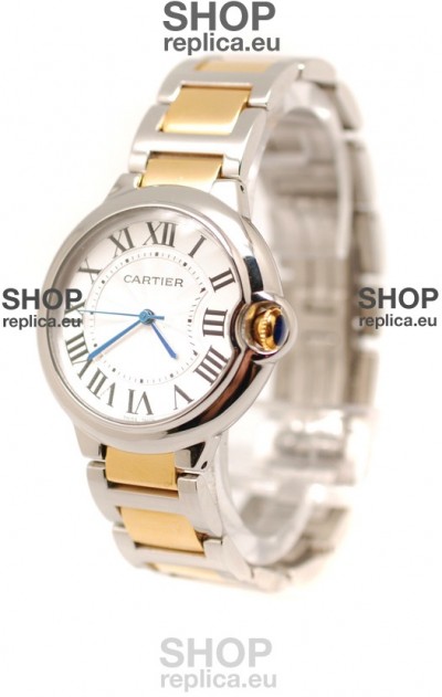 Ballon De Cartier Swiss Replica Mid Sized Two Tone Watch 