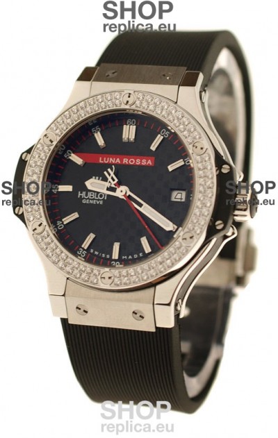 Hublot Big Bang Luna Rossa PVD Diamonds Swiss Quartz Watch