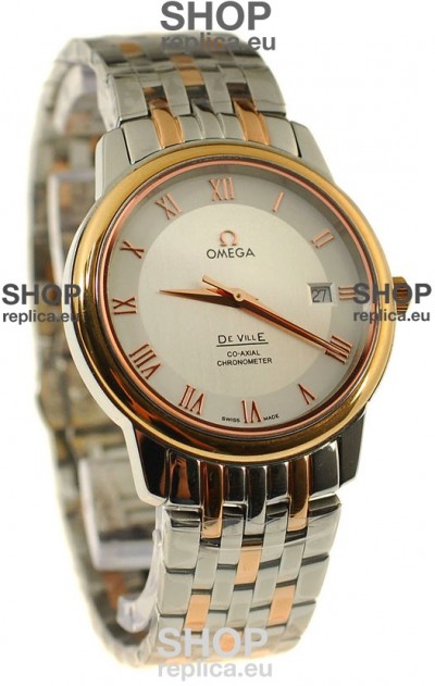 Omega Co-Axial Deville Japanese Rose Gold Watch in Roman Markers