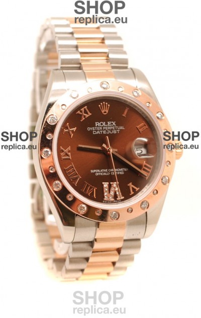 Rolex DateJust Mid-Sized Rose Gold Japanese Replica Watch 
