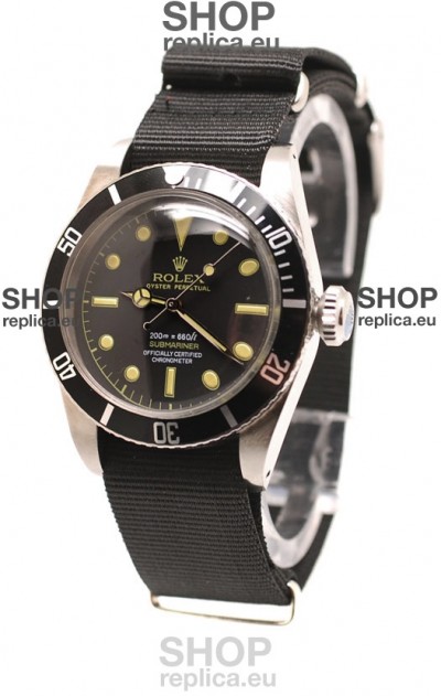 Rolex Submariner Swiss Watch Black Nylon Strap Watch