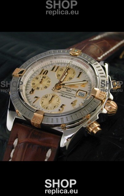 Breitling Windrider Swiss Replica Watch in White Dial Two Tone Markers
