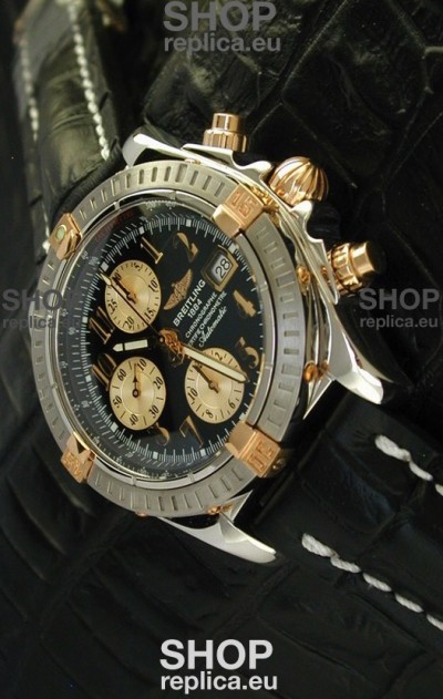 Breitling Windrider Swiss Replica Watch in Black Dial Steel Case