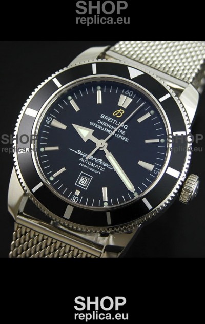 Breitling SuperOcean Swiss Replica Watch with Mesh Steel Strap - Ultimate Mirror Replica