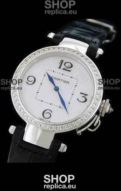 Cartier Pasha de Swiss Replica Automatic Watch in White Dial