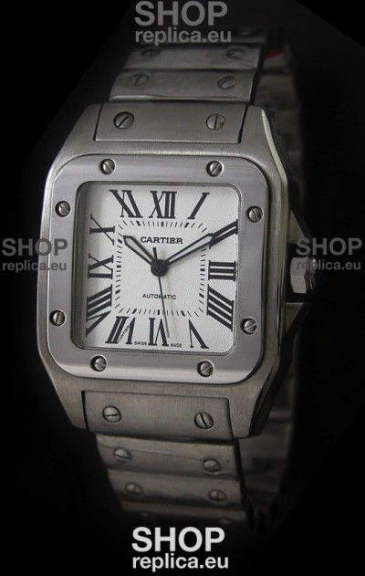 Cartier Santos Swiss Replica Watch in White Dial